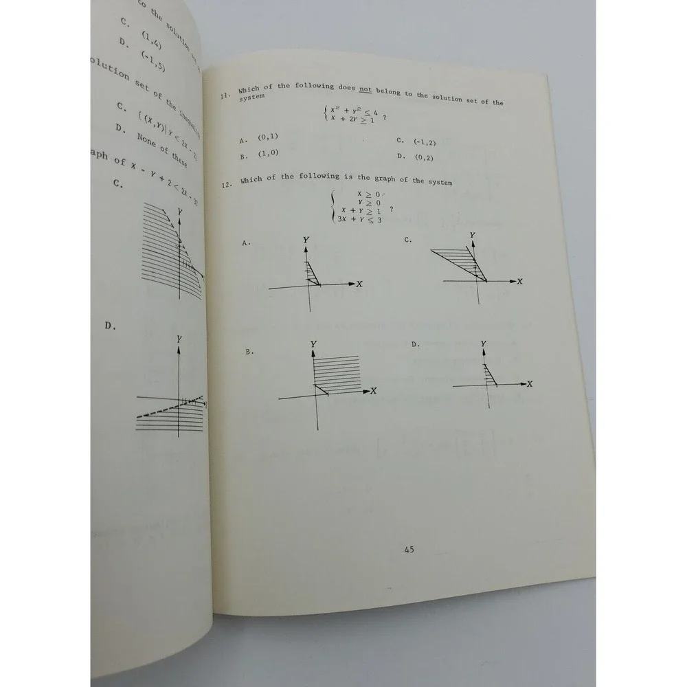 1973 US Armed Forces Inst College Algebra Study Guide Paper Madison‎ WI Dobyns